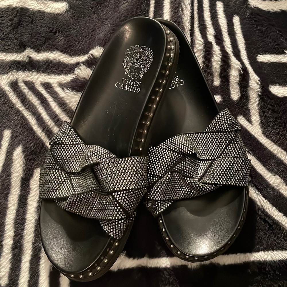 Vince Camuto Kevin Braided Embellished Slide Sandal